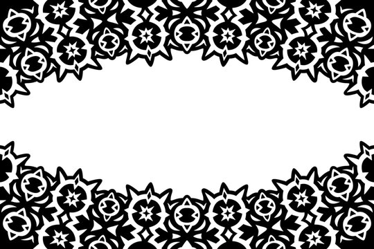 Vector black tribal border and white copy space