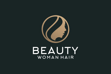 Female hair beauty logo design