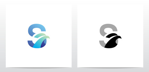 Swoosh Eagle Head On Letter Logo Design S