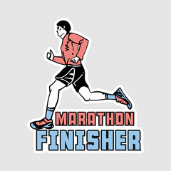 Marathoner Stickers vector art print ready template