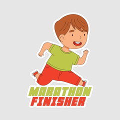 Marathoner Stickers vector art print ready template