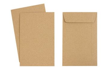 Brown envelopes on white background.Envelope paper for design.