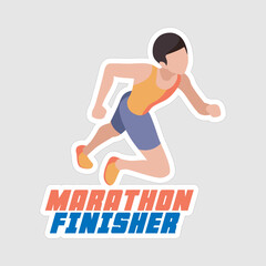 Marathoner Stickers vector art print ready template