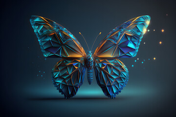 Hologram butterfly, created with generative AI technology