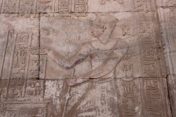 Fototapeta na wymiar Ancient egyptian sclupture at Kom Ombo temple in Aswan 