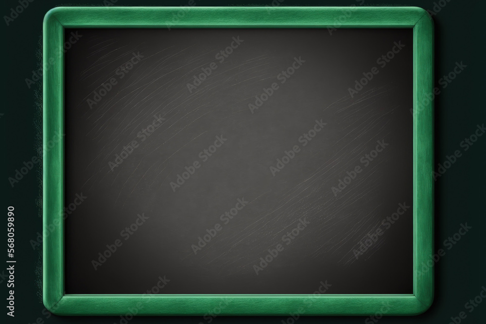 Poster blackboard or chalkboard texture in green. a blank space with a copy area for chalk text. used mater