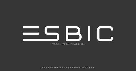 Modern Sports tech font typography. MINIMAL vector typeface for a company. Minimal gaming fonts for logo design.