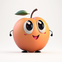Cute Cartoon Peach Character (Generative AI)