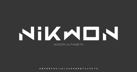 Modern Sports tech font typography. MINIMAL vector typeface for a company. Minimal gaming fonts for logo design.