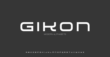 Modern Sports tech font typography. MINIMAL vector typeface for a company. Minimal gaming fonts for logo design.