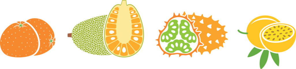 Fruit logo. Isolated fruit on white background