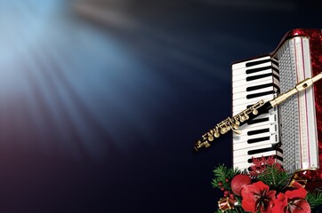 Classic musical piano and flute  instrument © BillionPhotos.com