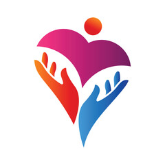 hand help people logo vector design