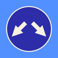 Icon obstacle avoidance on the right and left. Vector clipart