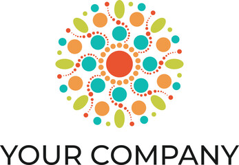 Colorful Circle corporate Logo Design. Rainbow Isolated Icon. Minimalistic Spectrum Element Concept