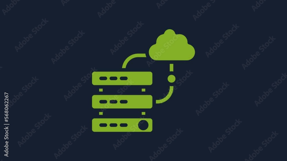 Poster yellow network cloud connection icon isolated on blue background. social technology. cloud computing