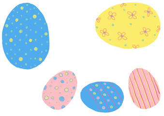 Fototapeta na wymiar set of easter eggs, digital abstract watercolor