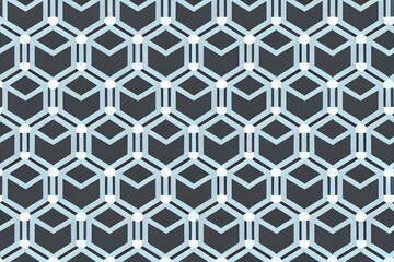 Seamless geometric pattern with shapes, generative ai,  Monochrome wallpaper, grid, geometry, black, illustration