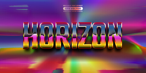 Retro text effect horizon futuristic editable 80s classic style with experimental background, ideal for poster, flyer, social media post with give them the rad 1980s touch