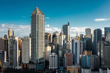 Cityscape of Makati. It is a city in Philippines known for the skyscrapers and shopping malls of...