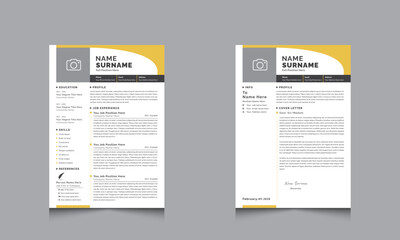 Professional Resume And Cover Letter Layout With Creative Cv Templates Design
