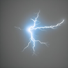 Lightning shape logo style on grey background, isolated. Generative AI