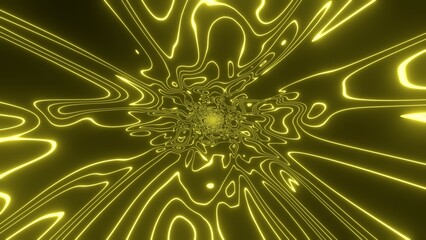Glowing line, Yellow Background, Neon, 3D Render Abstract Background Texture