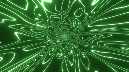 Glowing line, Green Background, Neon, 3D Render Abstract Background Texture