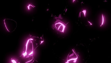 Liquid, Glowing Light, Purple Background, 3D Render Abstract Background Texture
