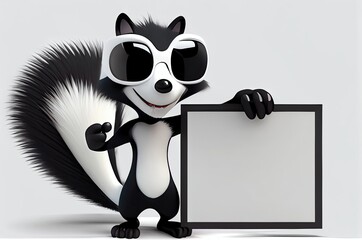 Skunk With A Sign Generative AI