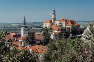 View of Mikulov Castle, South Moravia, Czech Republic.