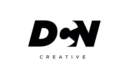 DCN letters negative space logo design. creative typography monogram vector