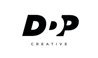 DDP letters negative space logo design. creative typography monogram vector