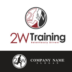 Fototapeta premium 2W TRAINING LOGO DESIGN TEMPLATE