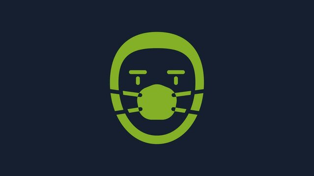 Yellow Doctor pathologist icon isolated on blue background. 4K Video motion graphic animation