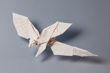 origami bird on white background