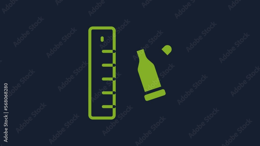 Poster yellow bullet casing as a piece of evidence placed with forensic ruler for documentation icon isolat