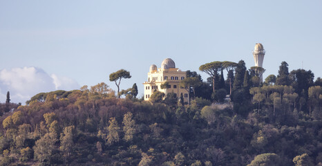 Fototapeta na wymiar Rome Observatory on top of the Hill. Italy, Europe. Sunny Day
