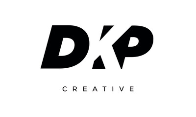 DKP letters negative space logo design. creative typography monogram vector