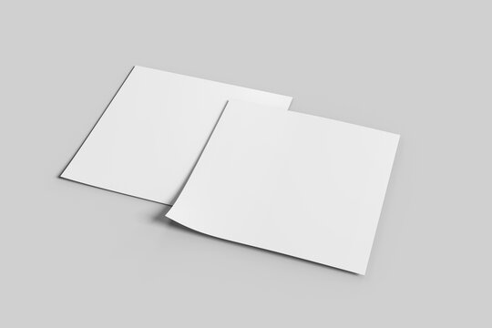 Blank Paper Sqaure Flyer Mockup