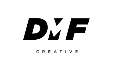 DMF letters negative space logo design. creative typography monogram vector