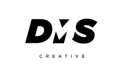 DMS letters negative space logo design. creative typography monogram vector