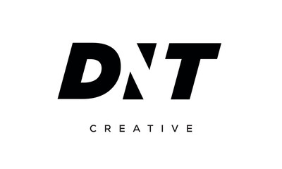 DNT letters negative space logo design. creative typography monogram vector