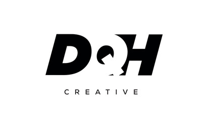 DQH letters negative space logo design. creative typography monogram vector