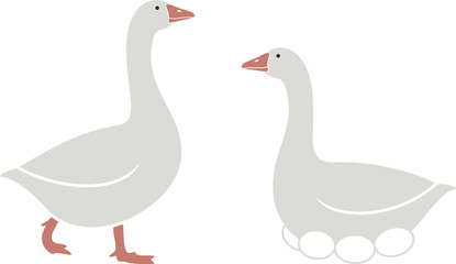 Goose logo. Isolated goose on white background. Bird © oleg7799