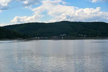 Obraz premium View of the lake Eder with boats in Germany