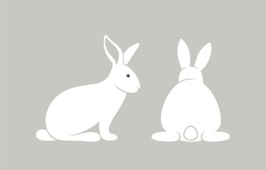 Easter bunny logo. Isolated Easter bunny on white background