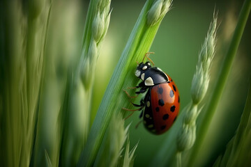 ladybug, insect, ladybird, bug, nature, beetle, macro, red, leaf, grass, animal, spring, summer, garden, close-up, black, fly, closeup, small, plant, beauty, lady, spotted