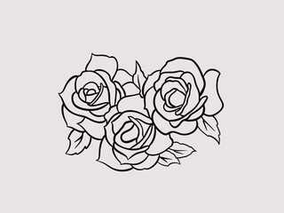 Vector Rose Flower Sketch