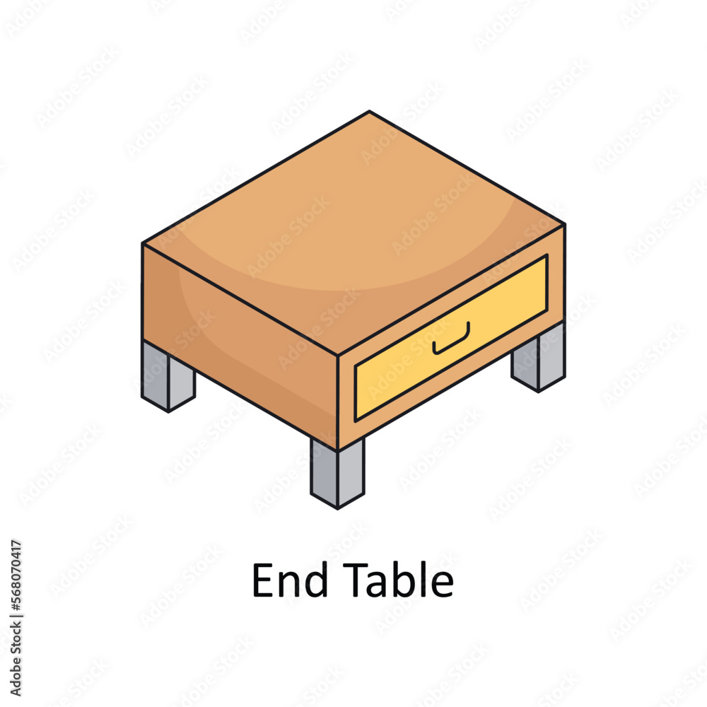 Poster end table vector isometric filled outline icon for your digital or print projects.